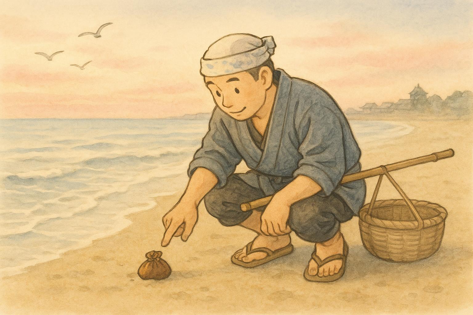 芝浜の世界（イメージ・AI生成）